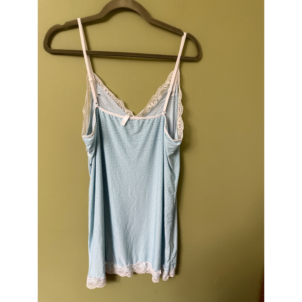 Simply Southern Blue Greek Key Robe and Lace Trim Nightgown Set XXL - Picture 8 of 9